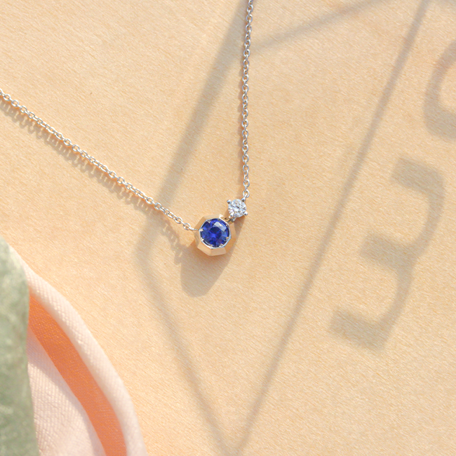 Mori blue sapphire necklace